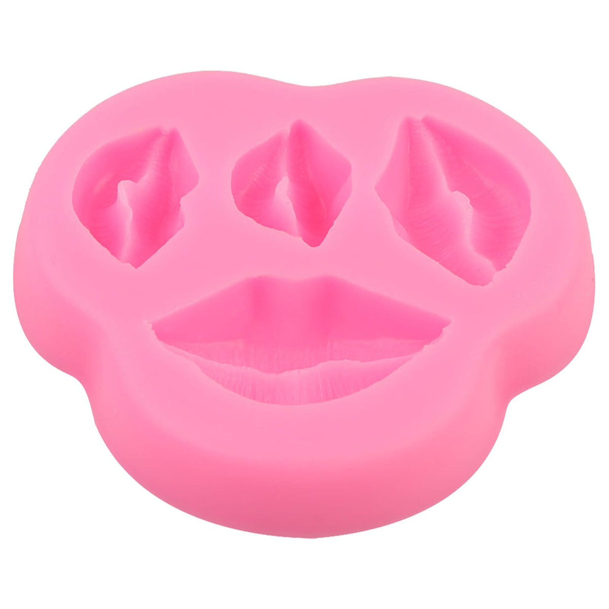 Pink silicone cartoon lips cake mold for baking, ideal for kids' parties and creative cake decorating by Everything Baby.