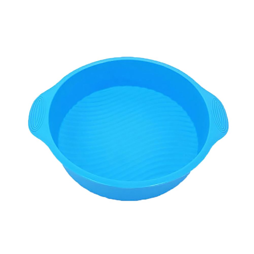 Blue 9-inch silicone round cake mold by Everything Baby, perfect for baking and DIY cake decorating.
