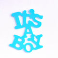 Blue boy-themed DIY throwing confetti in a 200-piece bag for baby shower or birthday party outdoor celebration.