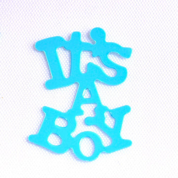 Blue boy-themed DIY throwing confetti in a 200-piece bag for baby shower or birthday party outdoor celebration.