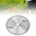 Steel round lawn trimmer blade with 40 teeth for grass cutting, compatible with garden tools, designed for outdoor yard work.