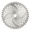 Steel 40-tooth lawn grass trimmer blade for garden tools, round cutting head suitable for outdoor yard maintenance.