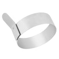 Stainless steel round pancake ring and fried egg mold for kids' pretend play, made by Everything Baby, shown on a white background.
