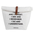Simple letter-themed lunch box insulation bag by Everything Baby, small fresh cloth picnic bag perfect for kids' meals and snacks.