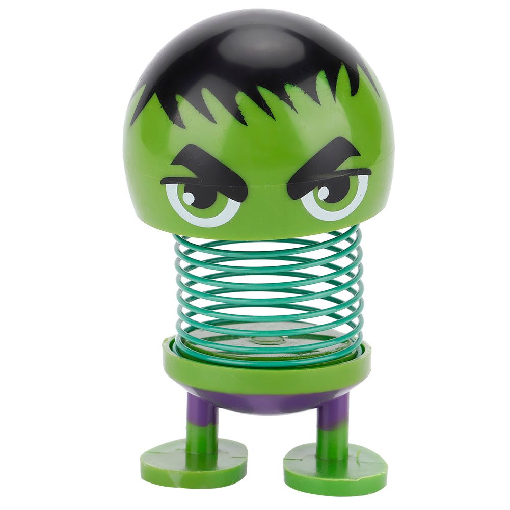 Cartoon doll head wobble toy ornament for kids' ride-on cars, featuring a playful robot face for car decoration.