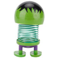 Cartoon doll head wobble toy ornament on ride-on car, featuring a playful robot design for kids' vehicle decoration.