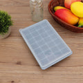 Blue silicone ice tray and pudding mold with lid, 28-grid DIY baking and freezing mold for chocolates and desserts.