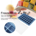 Blue 28-grid silicone ice tray and pudding mold with lid, ideal for baby feeding, baking, and chocolate shaping from Everything Baby.
