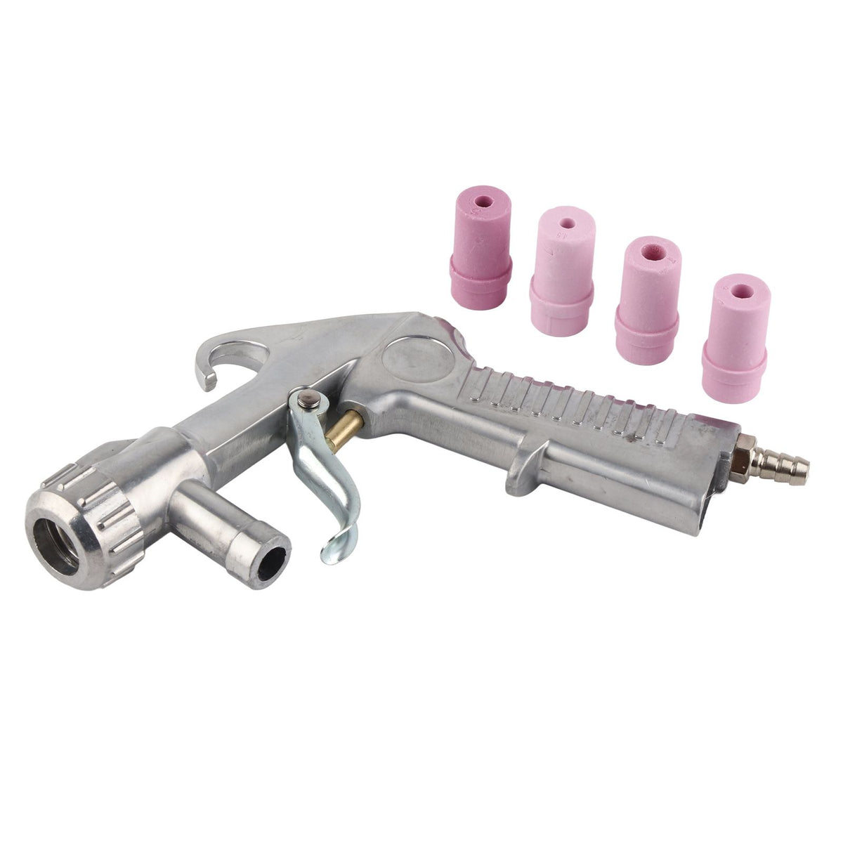 Baby and kids outdoor toy sandblaster gun with ceramic nozzle for abrasive sandblasting, designed for safe outdoor play.
