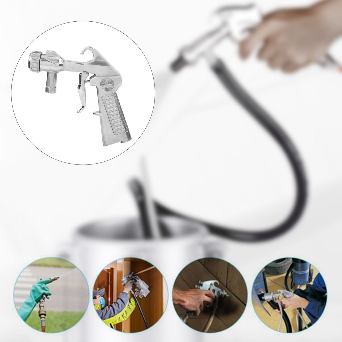 Baby & Kids outdoor toy featuring a sandblaster air siphon feed blast gun with ceramic nozzle for abrasive use.
