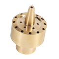 Gold brass garden pond fountain water nozzle with 1/2 inch connection, ideal for outdoor water features and garden pond decor.