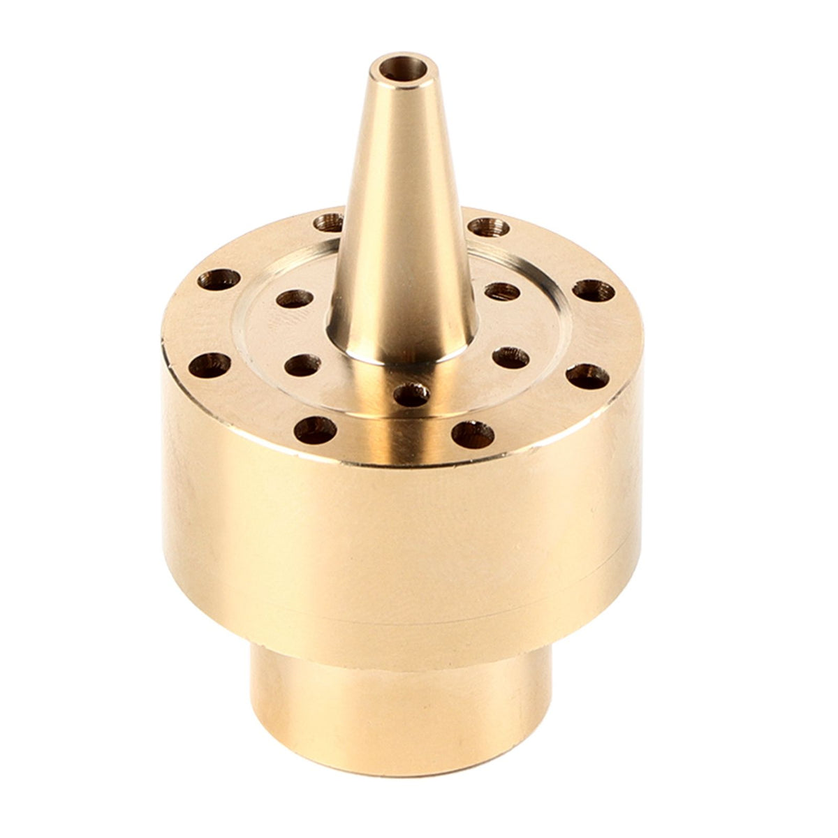 Brass garden pond fountain water nozzle spray head with gold finish, 1/2 inch size, suitable for outdoor pond or garden decoration