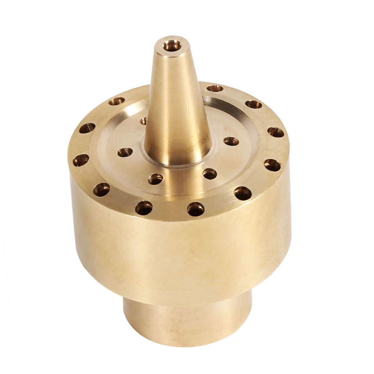 Brass garden pond fountain water nozzle spray head with gold finish, 1/2 inch, for outdoor water display and garden decoration