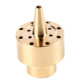 Brass garden pond fountain water nozzle spray head with gold finish, suitable for outdoor water features and garden ponds.
