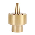 Brass garden pond fountain water nozzle spray head in gold, suitable for outdoor water features and pond decoration.