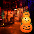 Three 3.9ft inflatable Halloween pumpkins with LEDs, outdoor yard decorations, perfect for Halloween parties and garden decor.