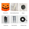 Three 3.9ft inflatable Halloween pumpkins with LED lights, outdoor yard decorations for Halloween parties and garden decor.