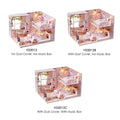 Miniature wooden dollhouse kit with furniture and LED lights, perfect for pretend play and creative gift for kids