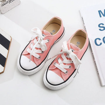 OPOEE Kids Canvas Shoes Low Top Lace Up Tender powder 26