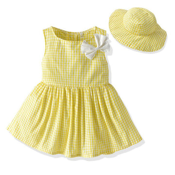 Tem Doger Boy Plaid Shirt Shorts Set Yellow 70cm