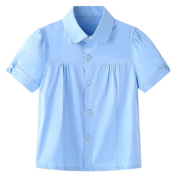 Girls Pleated Skirt Cool taixin yan Khaki Blue short sleeve 130cm