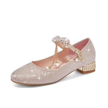Girls Sequin Crystal Shoes Gold Silver Princess 28 inner length 19cm