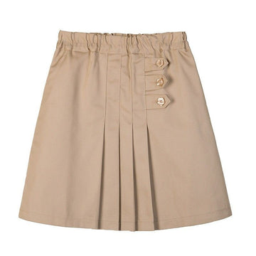 Girls Pleated Skirt Cool taixin yan Khaki Khaki Three-Button Pleated Skirt 150cm