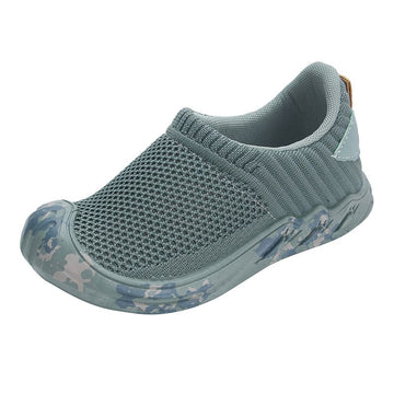 Kids Breathable Fly Woven Running Shoes Grey 27 yards within the length of 17CM