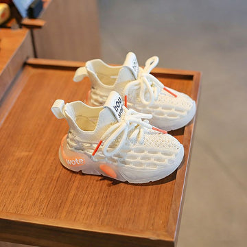 Baby Toddler Sneakers Mesh Knitted Soft Sole Off-White (summer single net) 25 yards within the length of 16cm