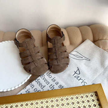 Kwai Kids Leather Shoes Boys Girls Coffee 26