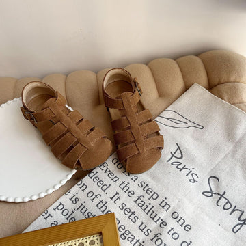 Kwai Kids Leather Shoes Boys Girls Brown 32