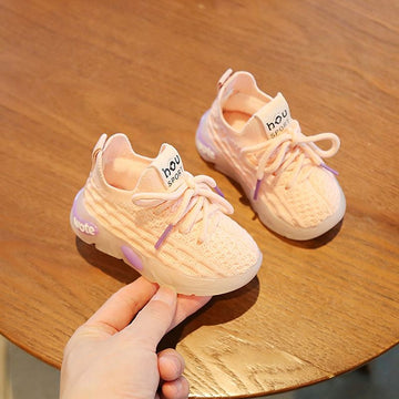 Baby Toddler Sneakers Mesh Knitted Soft Sole Pink 19 yards within 14cm long