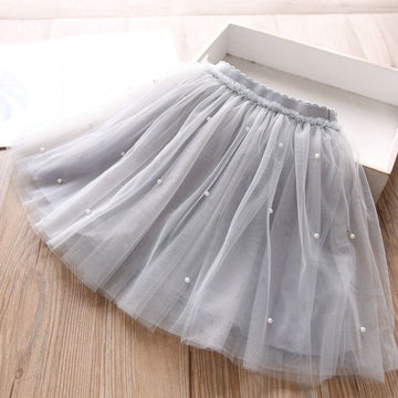 Girls Cotton Cake Skirt Princess Grey 140
