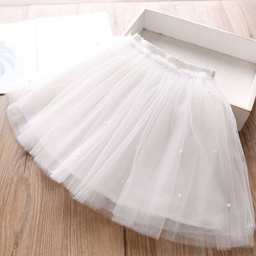 Girls Cotton Cake Skirt Princess Grey White 110