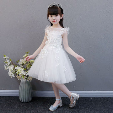Girls Princess Dress Di Yi Tong White Summer Mesh 8992 White 130cm