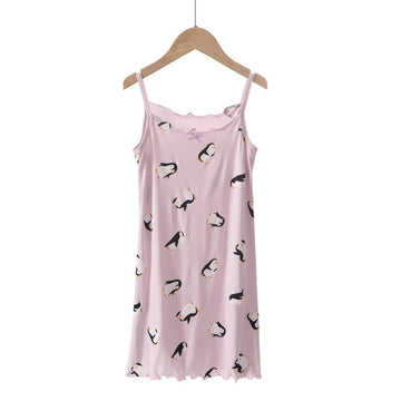 KIDS MAM&DAD Girls Viscose Summer Sleepwear 31224 purple penguin full print 110cm