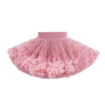 tutuoclock Girls Sweet Princess Nylon Mesh Cake Skirt Bean paste powder 80cm