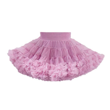 tutuoclock Girls Sweet Princess Nylon Mesh Cake Skirt Purple pink 80cm