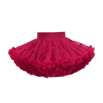 tutuoclock Girls Sweet Princess Nylon Mesh Cake Skirt Burgundy 120cm