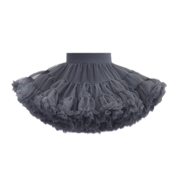 tutuoclock Girls Sweet Princess Nylon Mesh Cake Skirt Dark gray 100cm