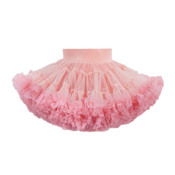 tutuoclock Girls Sweet Princess Nylon Mesh Cake Skirt Lotus root starch bean paste gradient color 120cm