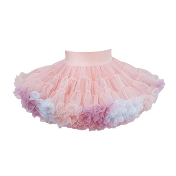 tutuoclock Girls Sweet Princess Nylon Mesh Cake Skirt Rainbow color 110cm