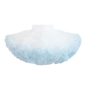 tutuoclock Girls Sweet Princess Nylon Mesh Cake Skirt Glacier Blue 130cm
