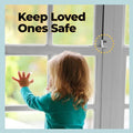 Stainless steel adjustable window limit lock for sliding and single-hung windows, child safety stopper with no-drill installation.