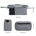 Black and white checkered multifunctional stroller organizer bag with insulated bottle holder, detachable pouch, and adjustable straps.