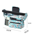 Pink multifunctional stroller organizer bag with insulated bottle holder, detachable pouch, and adjustable straps for on-the-go convenience.