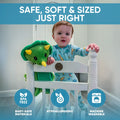 Colorful Dash the Dinosaur musical toy for babies and kids by Everything Baby, featuring soft fabric and playful dinosaur design.