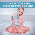 Ellie the Elephant white noise and lullaby comforter, a soft musical toy for babies and kids by Everything Baby.