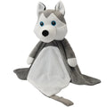 Harli the Husky white noise lullaby comforter for babies, featuring soft fabric and musical toy elements for soothing comfort.