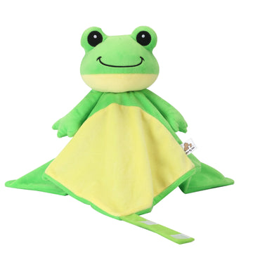 RaRa the Frog white noise and lullaby comforter for babies, from Everything Baby, featuring soft plush material and musical toy functions.